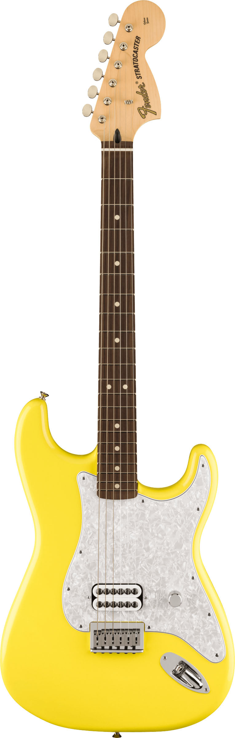 Fender Limited Edition Tom Delonge Stratocaster RW Guitarra Eléctrica Graffiti Yellow 1