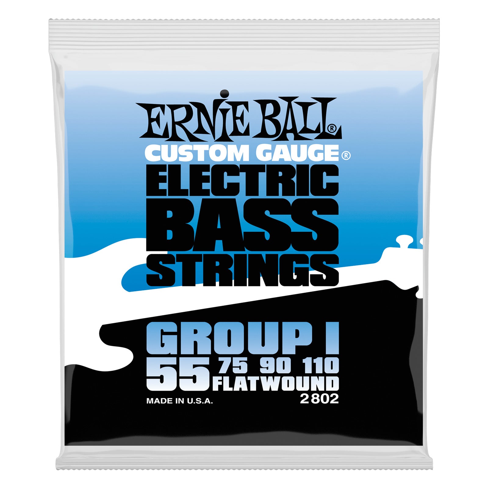 Ernie Ball 2802 Group I Flatwound Juego Cuerdas Bajo Eléctrico 055-110 1