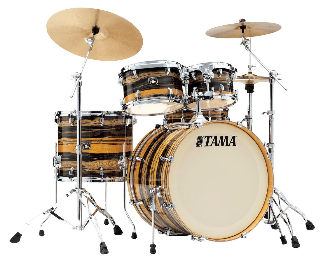 Tama CK52KR+H NET Superstar Classic Batería Acústica con Herrajes Natural Ebony Tiger WRap 1