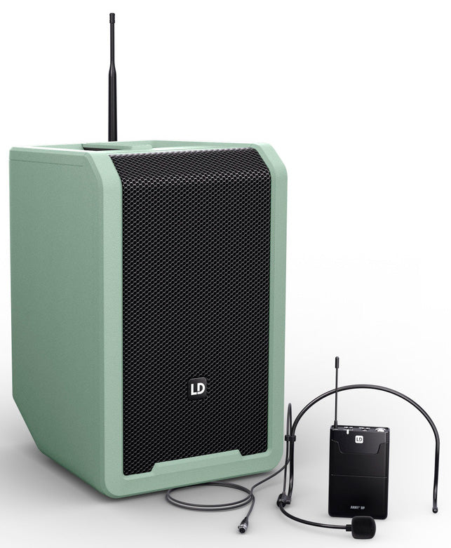 LD Systems ANNY8 BPH B5 GN Altavoz PA Bluetooth con Micrófono de Diadema Adventure Green 1