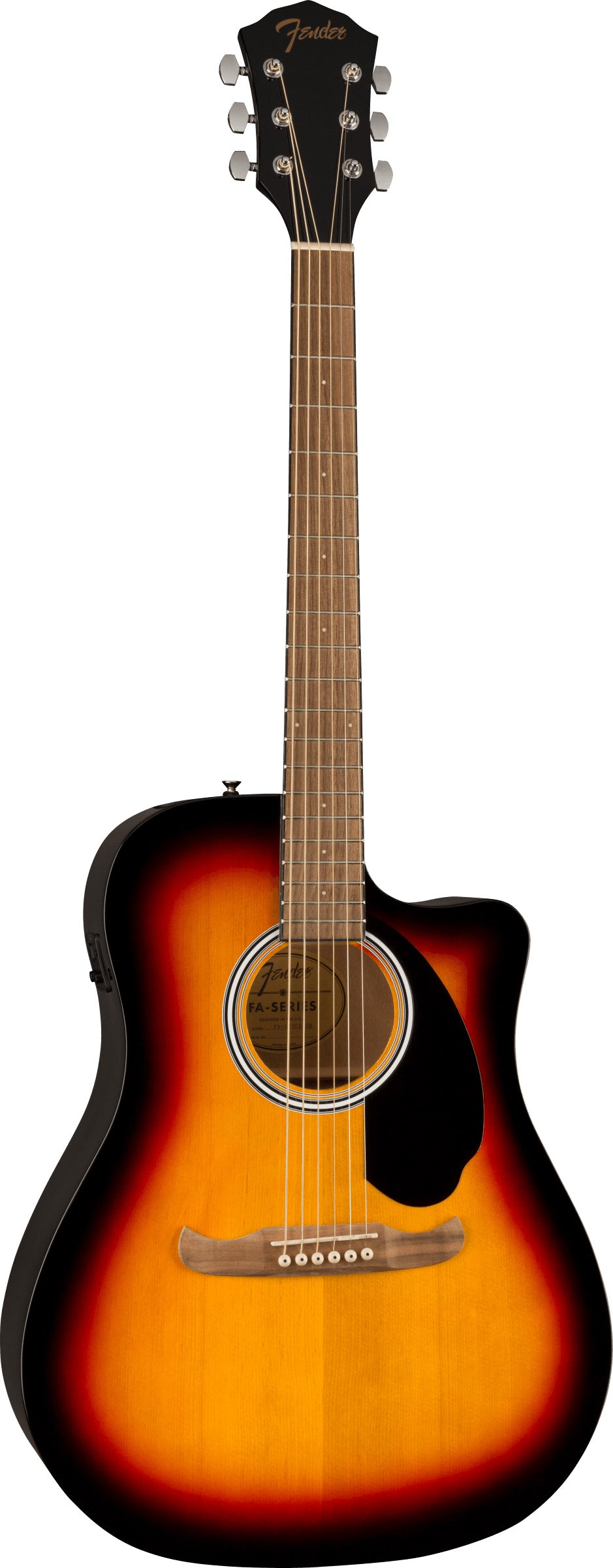 Fender FA125CE 2022 WN Guitarra Electroacústica Dreadnought Sunburst 2