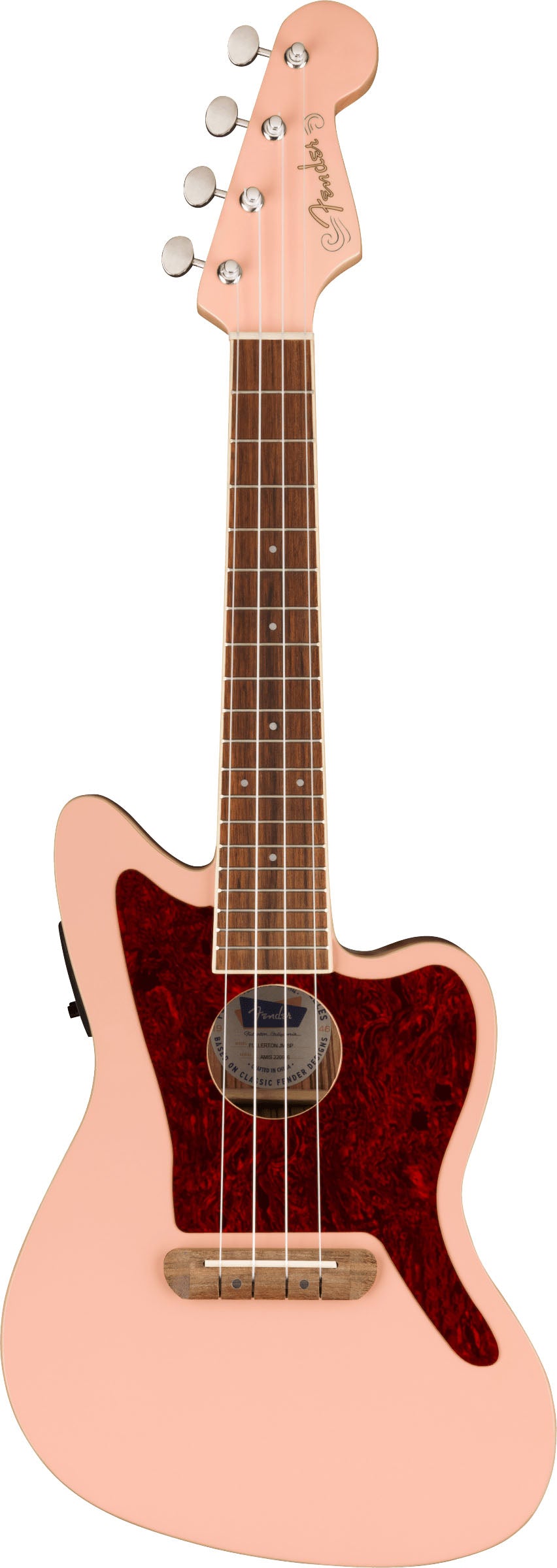 Fender Fullerton Jazzmaster WN Ukelele Electrificado Shell Pink 1