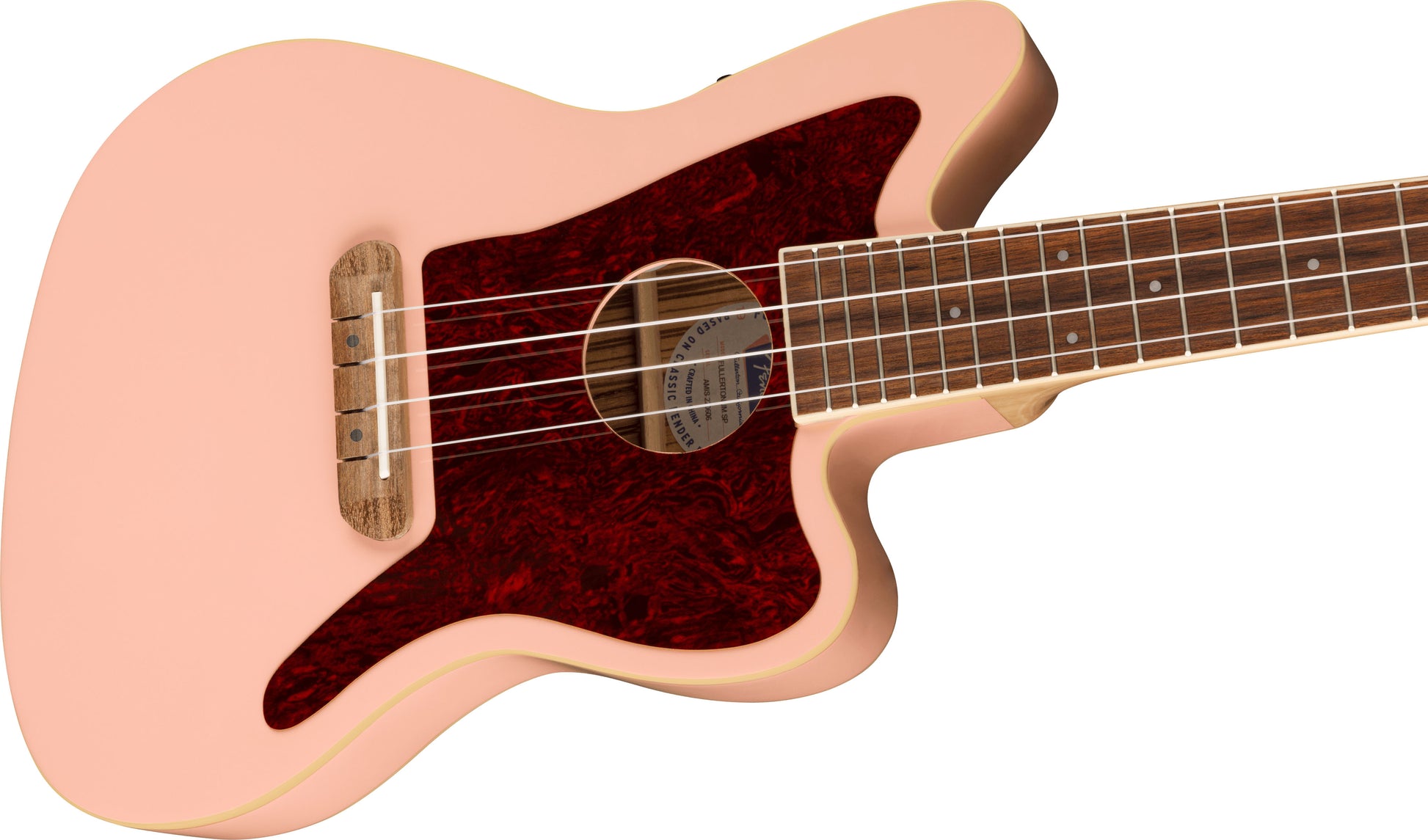 Fender Fullerton Jazzmaster WN Ukelele Electrificado Shell Pink 4