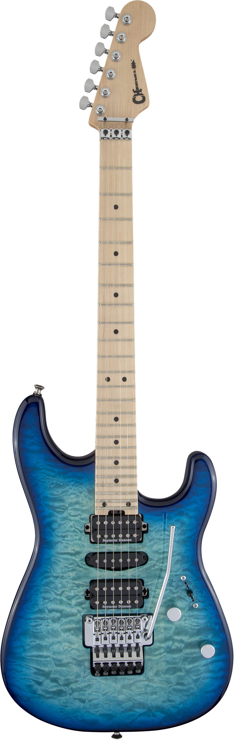 Charvel MJ San Dimas Style 1 HSH FR M QM MN Guitarra Eléctrica Caribbean Burst 1