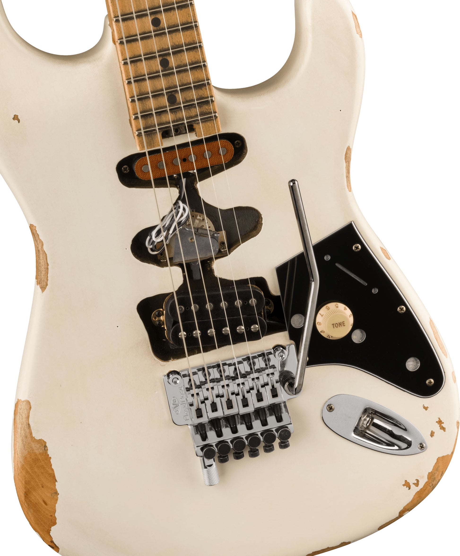 EVH Frankenstein Relic MN Guitarra Eléctrica Blanca 4