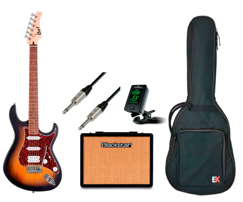 Cort -Pack- Principiante Guitarra Eléctrica Cort G110 OPSB + Amplificador y Accesorios 1