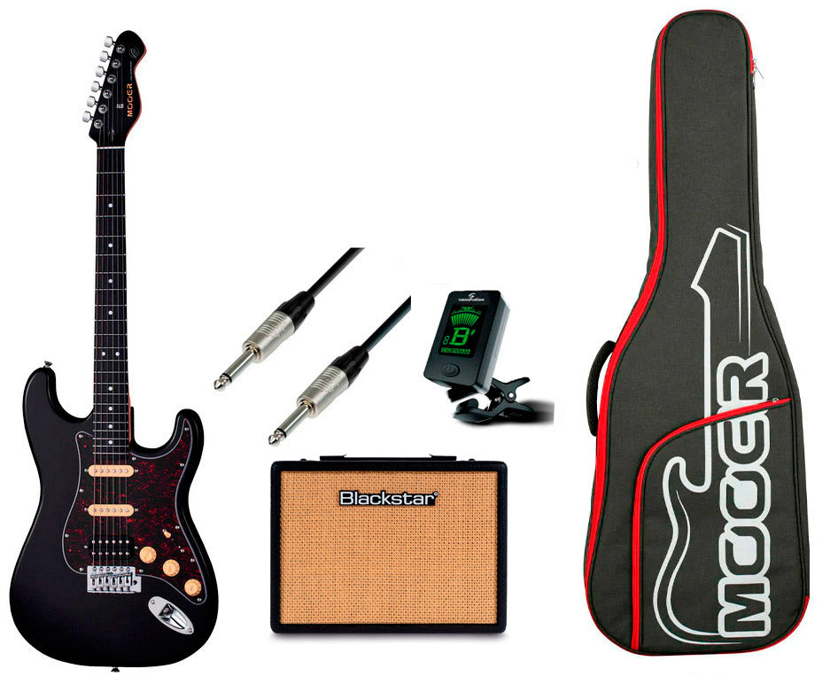 Mooer -Pack- MSC10 PRO BLKT Guitarra Eléctrica + Amplificador y Accesorios 1