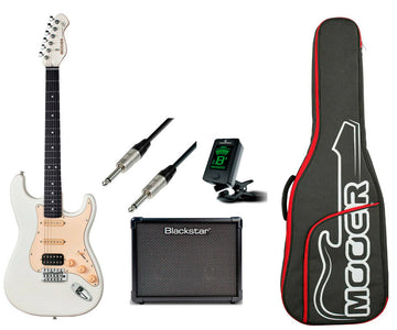 Mooer -Pack- MSC10 PRO VWH Guitarra Eléctrica + Amplificador y Accesorios 1