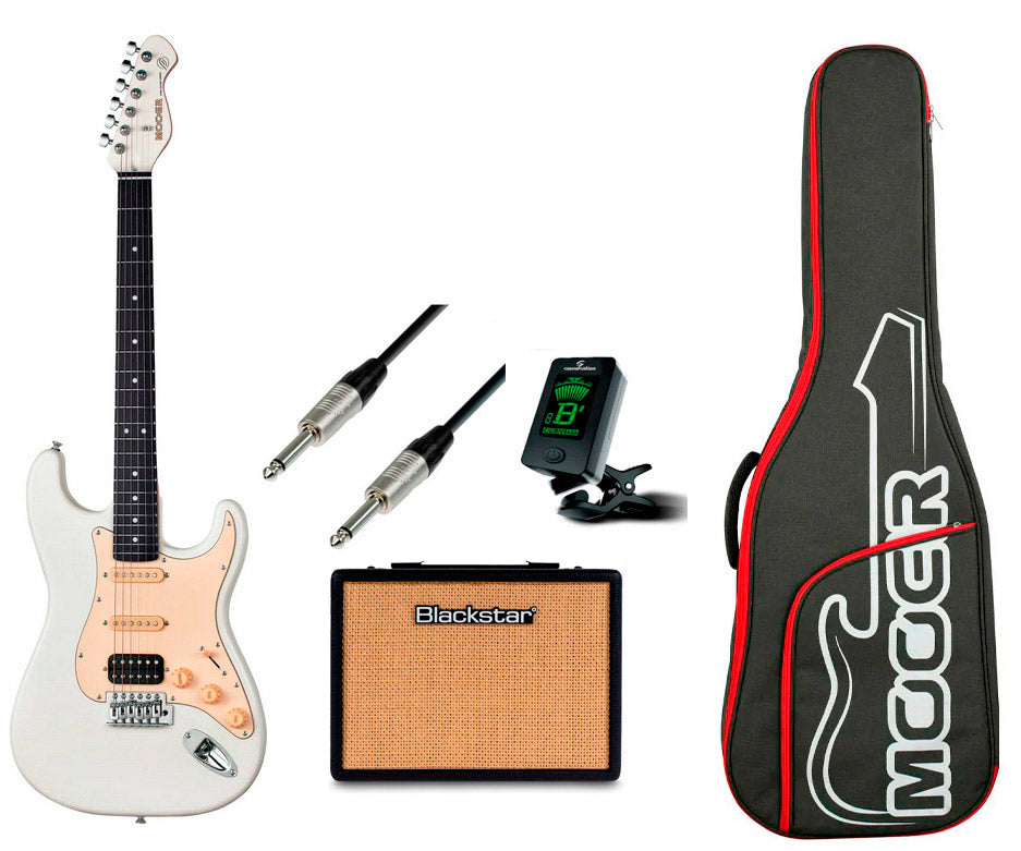 Mooer -Pack- MSC10 PRO VWH Guitarra Eléctrica + Amplificador y Accesorios 1