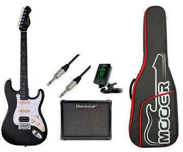 Mooer -Pack- MSC10 PRO BLKW Guitarra Eléctrica + Amplificador y Accesorios 1