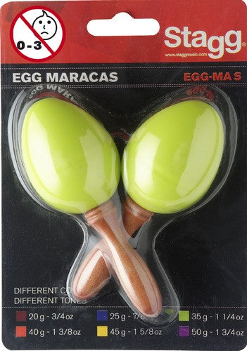 Stagg EGG-MA SGR Par de Maracas de Huevo de Plástico Verde 1