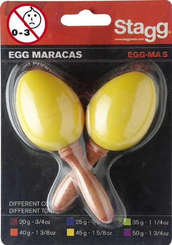 Stagg EGG-MA SYW Par de Maracas de Huevo de Plástico Amarillo 1