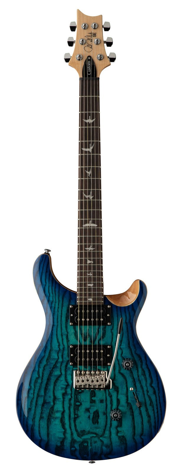 PRS SE Exotic Custom 24 Burled Ash LBNB Guitarra Eléctrica Lake Blue Natural Back 1
