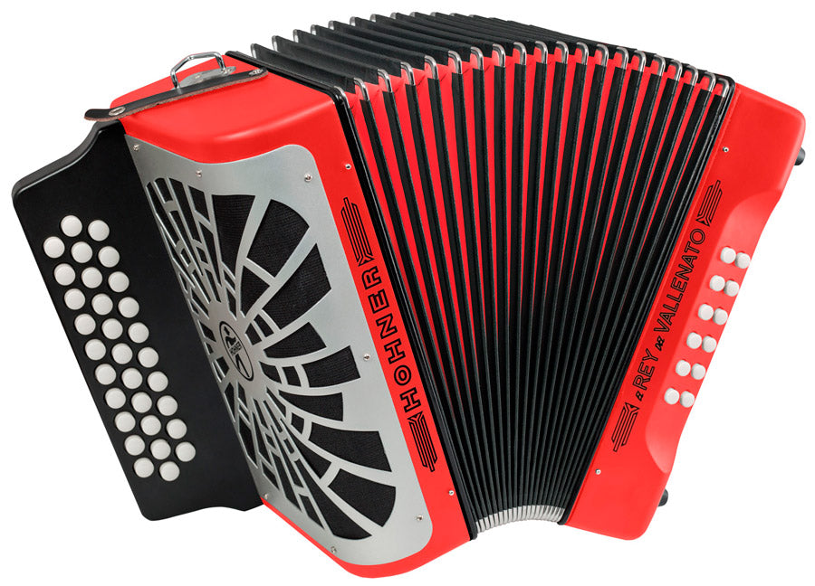 Hohner El Rey Del Vallenato BBEBAB Rojo Acordeón Diatónico 1