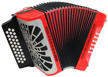 Hohner El Rey Del Vallenato BBEBAB Rojo Acordeón Diatónico 1