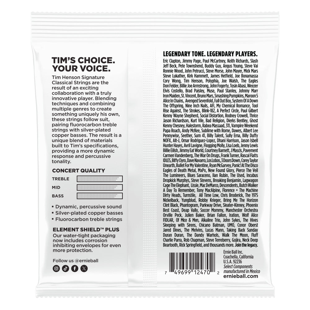 Ernie Ball 3829 Tim Henson Signature Juego Cuerdas Guitarra Española Tensión Media 2