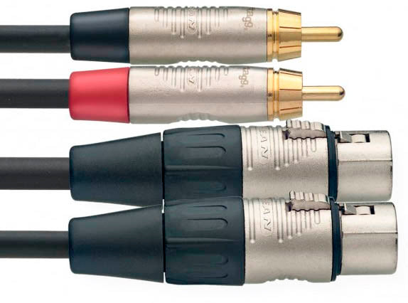Auvisa NTC3CMXFR Cable 2 x RCA Macho 2 x XLR Hembra 3 metros 1