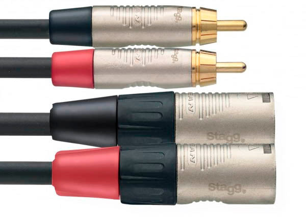 Auvisa NTC3CMXMR Cable 2 x RCA Macho 2 x XLR Macho 3 metros 1