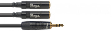 Stagg NYA010/MPS2MJSR Cable Minijack Estéreo a dos Hembras Minijack 30cm 1