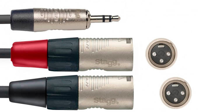 Auvisa NYC3 MPS2XMR Minijack Estéreo 2 x XLR Macho 3 metros 1