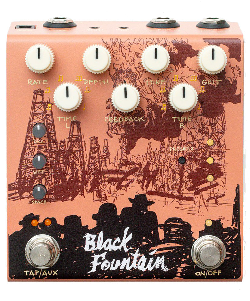 Old Blood Noise Endeavors Black Fountain Stereo Terracota Pedal Delay 1