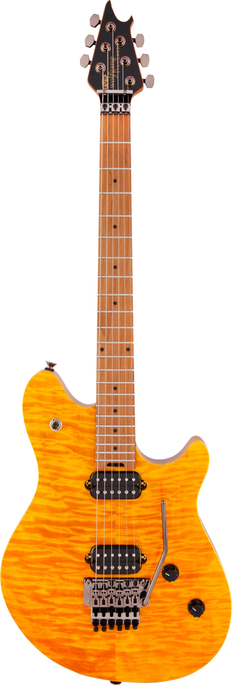 EVH Wolfgang Standard QM BKD MN Guitarra Eléctrica Transparent Amber 1