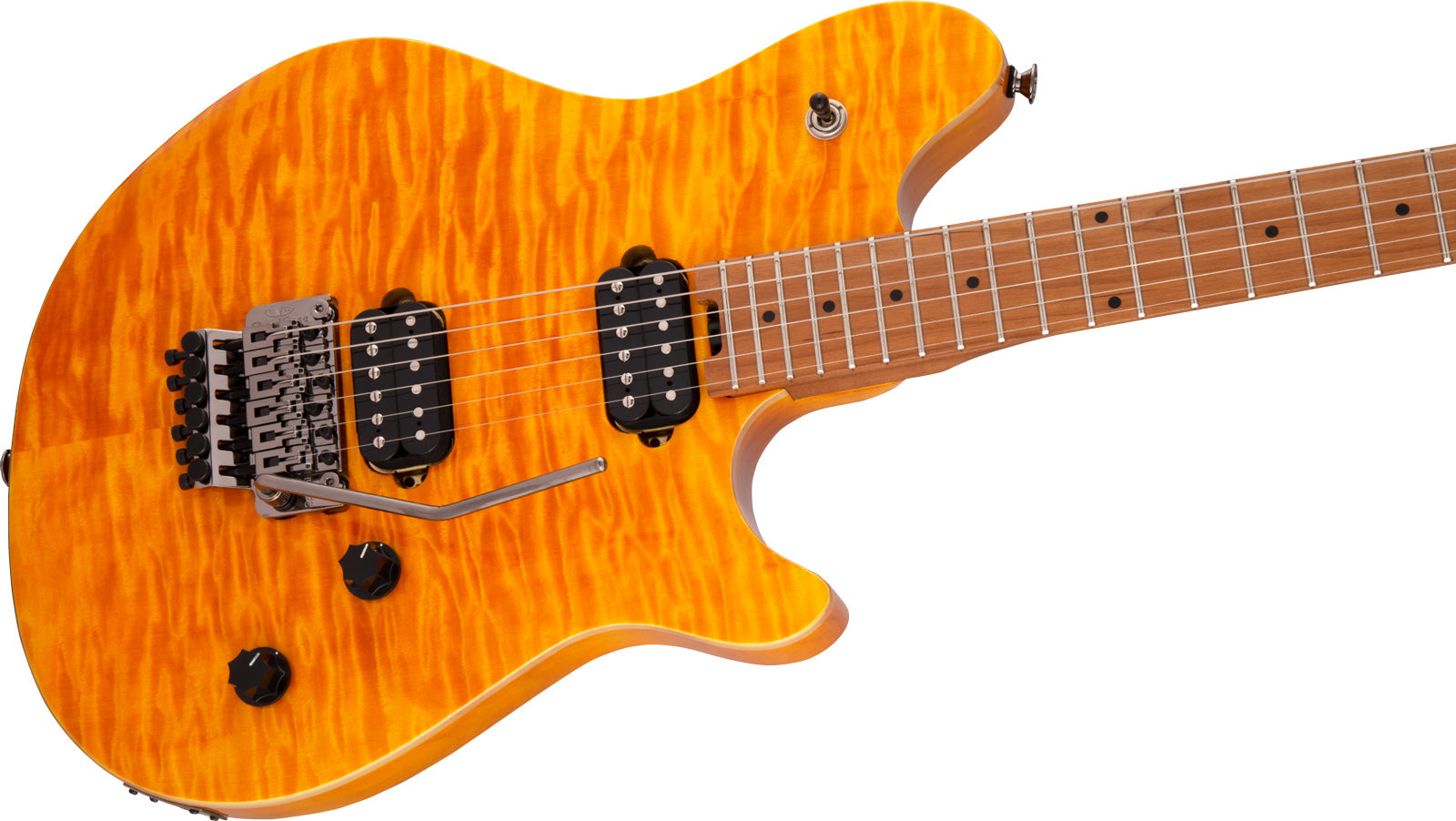 EVH Wolfgang Standard QM BKD MN Guitarra Eléctrica Transparent Amber 5