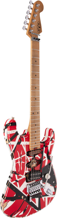 EVH Frankestein Frankie Striped Series MN Guitarra Eléctrica Red with Black Stripes 2