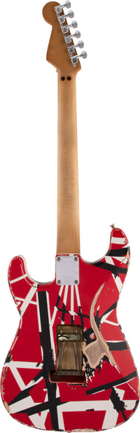 EVH Frankestein Frankie Striped Series MN Guitarra Eléctrica Red with Black Stripes 4