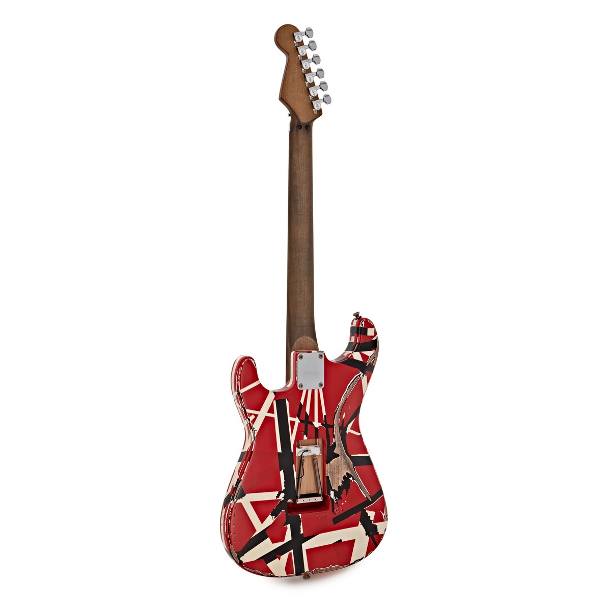 EVH Frankestein Frankie Striped Series MN Guitarra Eléctrica Red with Black Stripes 5