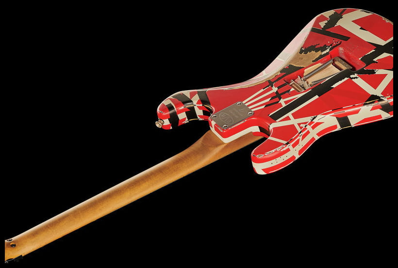 EVH Frankestein Frankie Striped Series MN Guitarra Eléctrica Red with Black Stripes 18