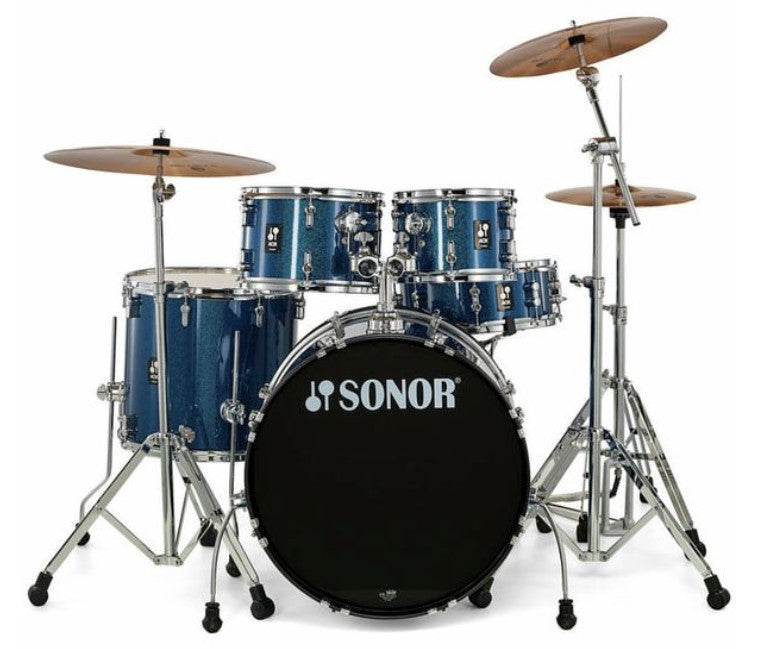 Sonor AQX Stage Set BOS Batería Acústica con Herrajes y Platos Blue Ocean Sparkle 2