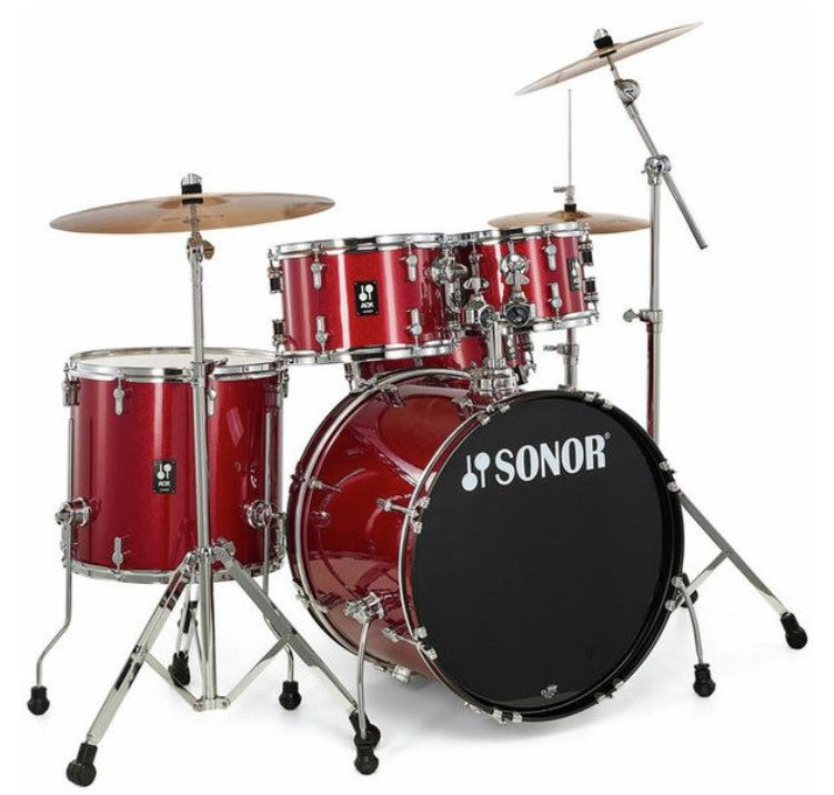 Sonor AQX Stage Set RMS Batería Acústica con Herrajes y Platos Red Moon Sparkle 1