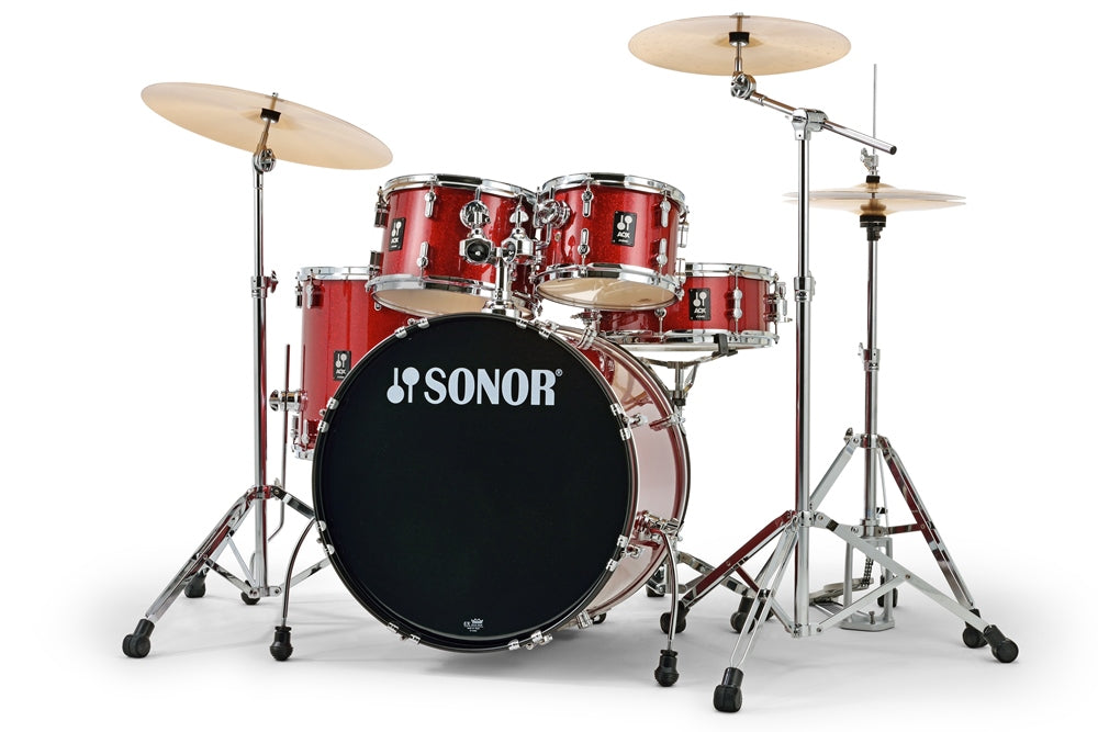 Sonor AQX Stage Set RMS Batería Acústica con Herrajes y Platos Red Moon Sparkle 20