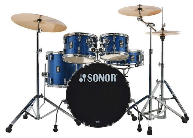 Sonor AQX Studio Set BOS Batería Acústica con Herrajes y Platos Blue Ocean Sparkle 2