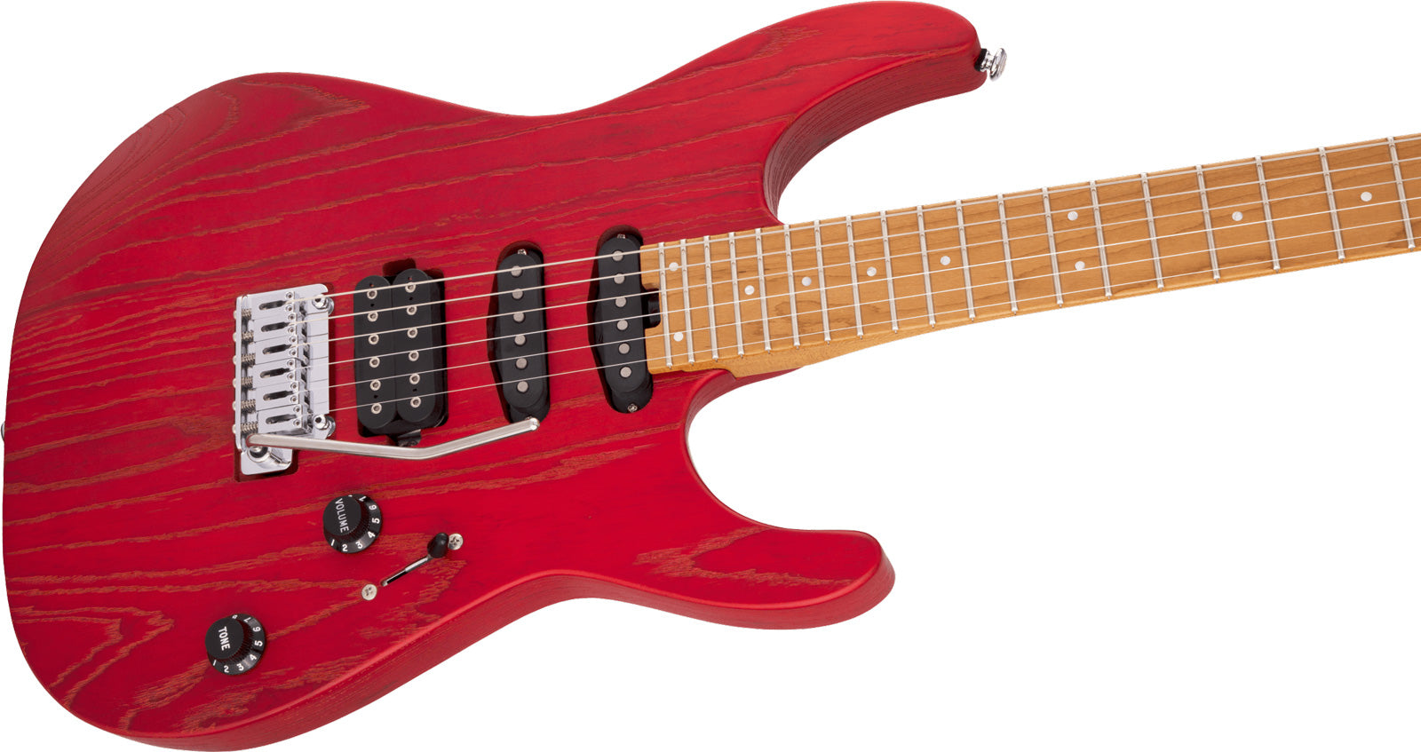 Charvel Pro-Mod DK24 HSS 2PT CM Guitarra Eléctrica Red Ash 6