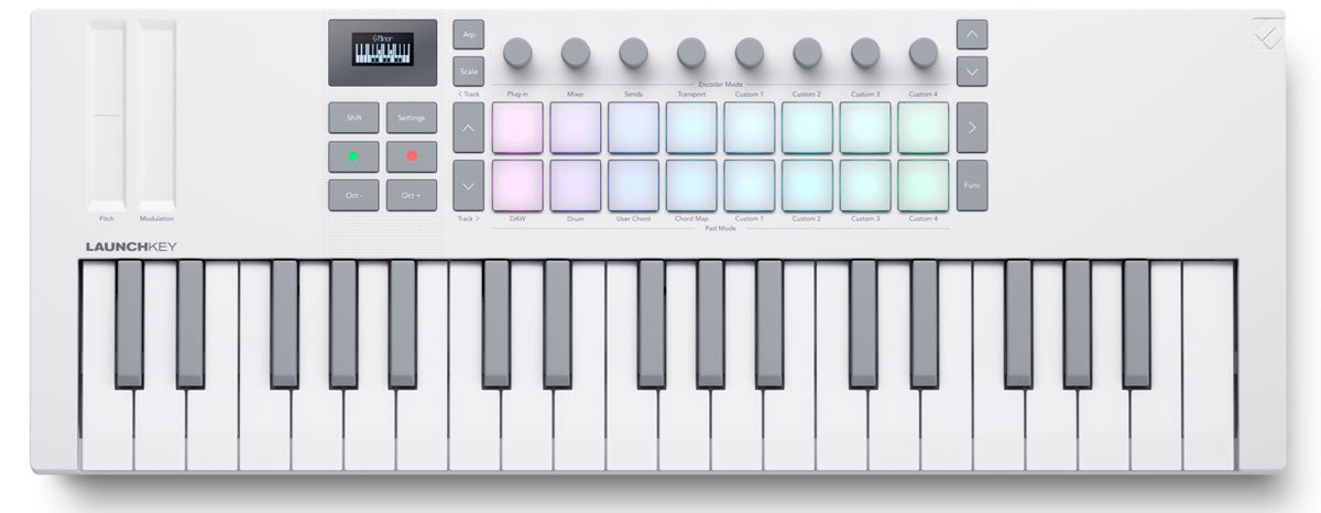 Novation Launchkey Mini 37 MK4 WH Teclado Controlador 37 Teclas Blanco 1