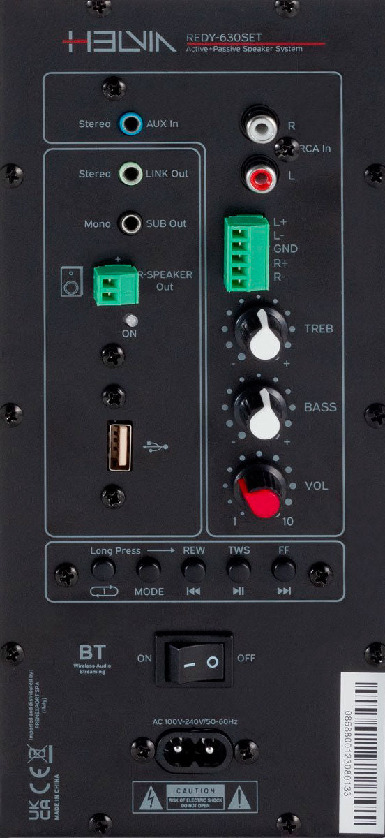 Helvia REDY-630BK Set Dos Altavoces de Pared 4