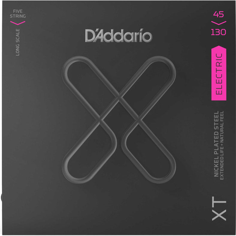 Daddario XTB45130 Nickel XT Coated Juego 5 Cuerdas Bajo Eléctrico 045-130 1