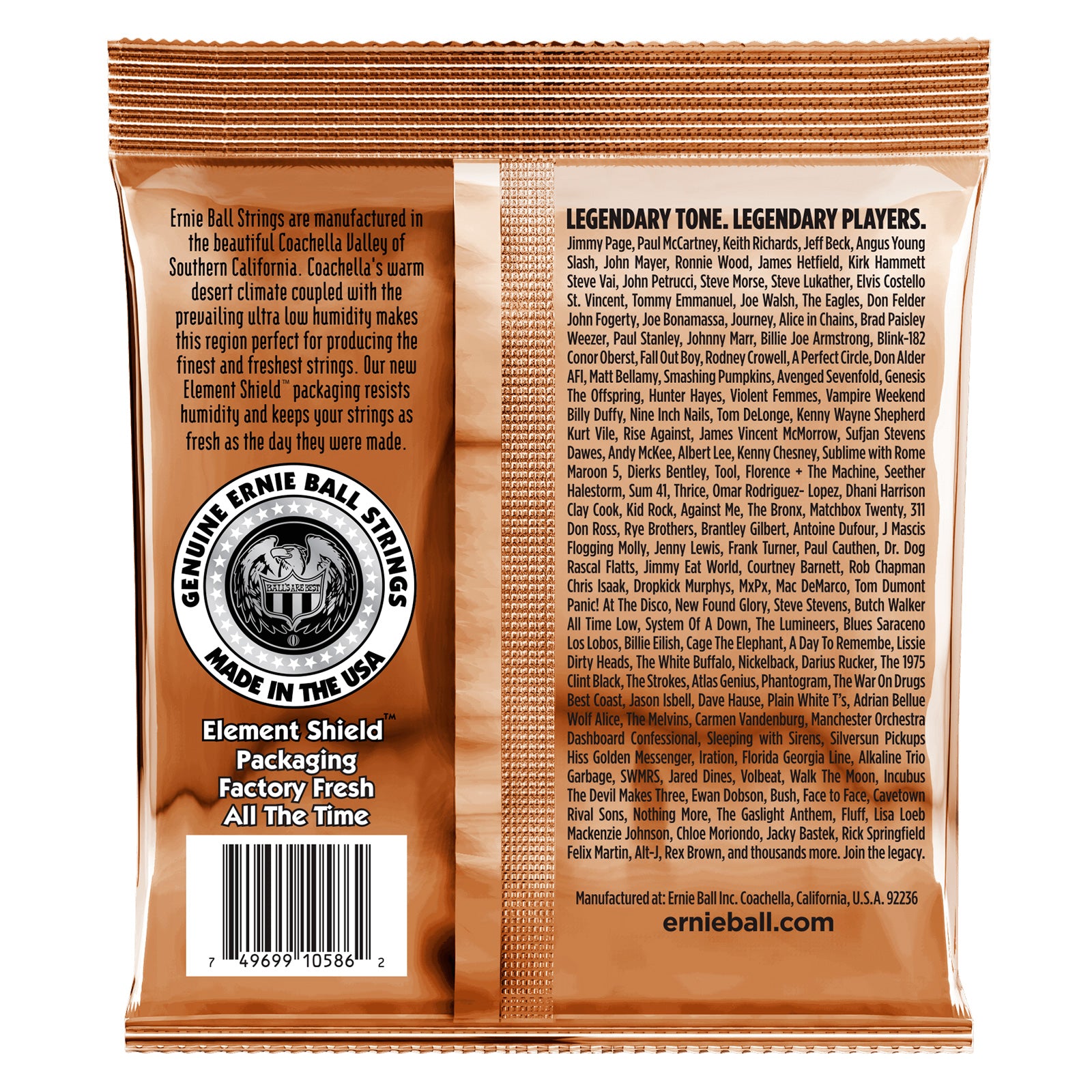 Ernie Ball 2143 Earthwood Phospor Bronze Medium Juego Cuerdas Guitarra Acústica 012.5-056 2