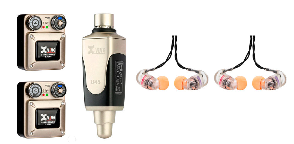 Xvive -Pack- U45R2 Sistema Inalámbrico Inear + Auriculares JTS IE1 1