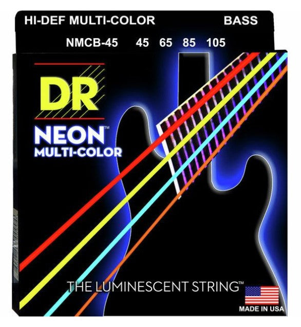 DR Strings NMCB45 Neón Multicolor Juego de Cuerdas para Bajo Eléctrico 45-105 1