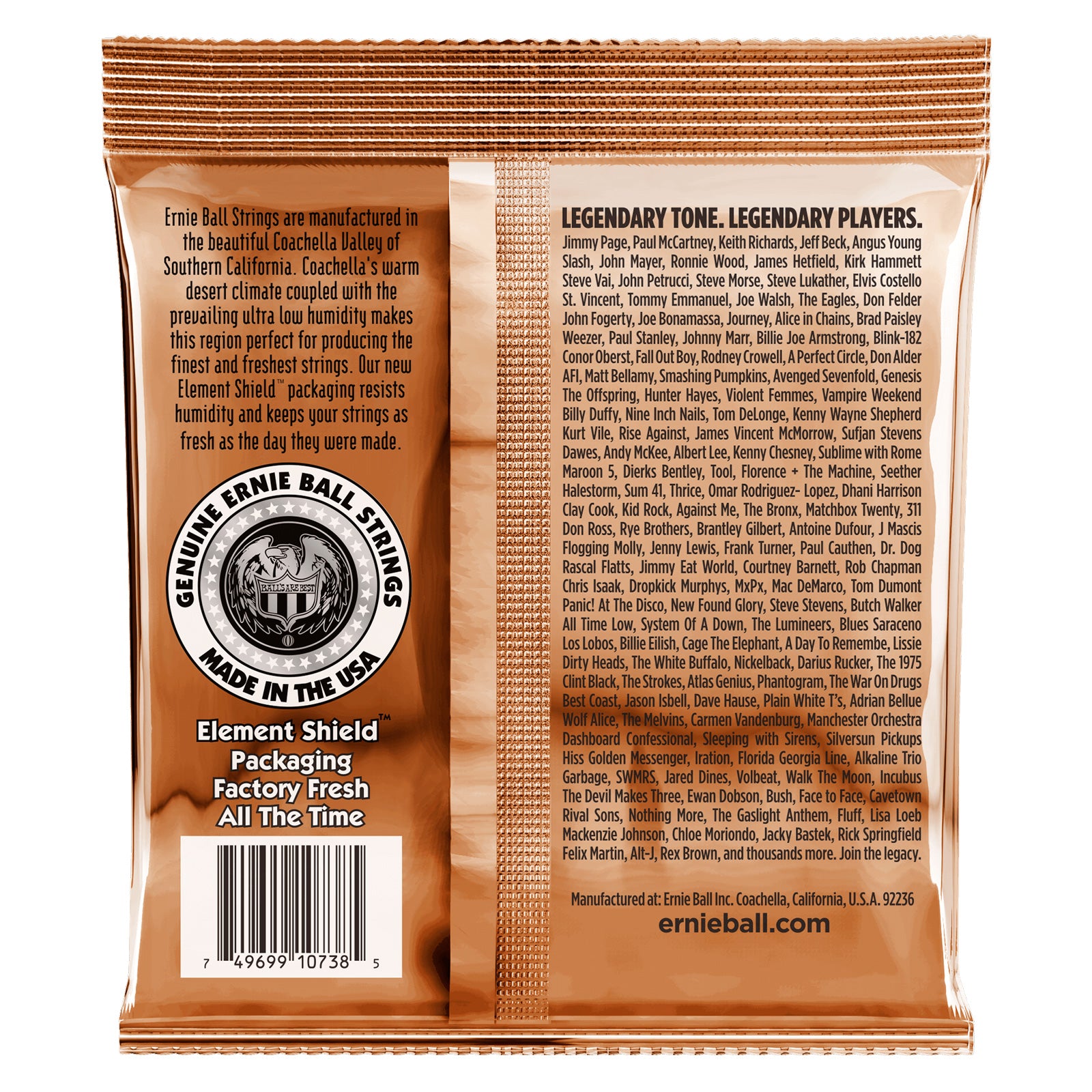 Ernie Ball 2152 Earthwood Phospor Bronze Light Juego 12 Cuerdas Guitarra Acústica 010-048 2