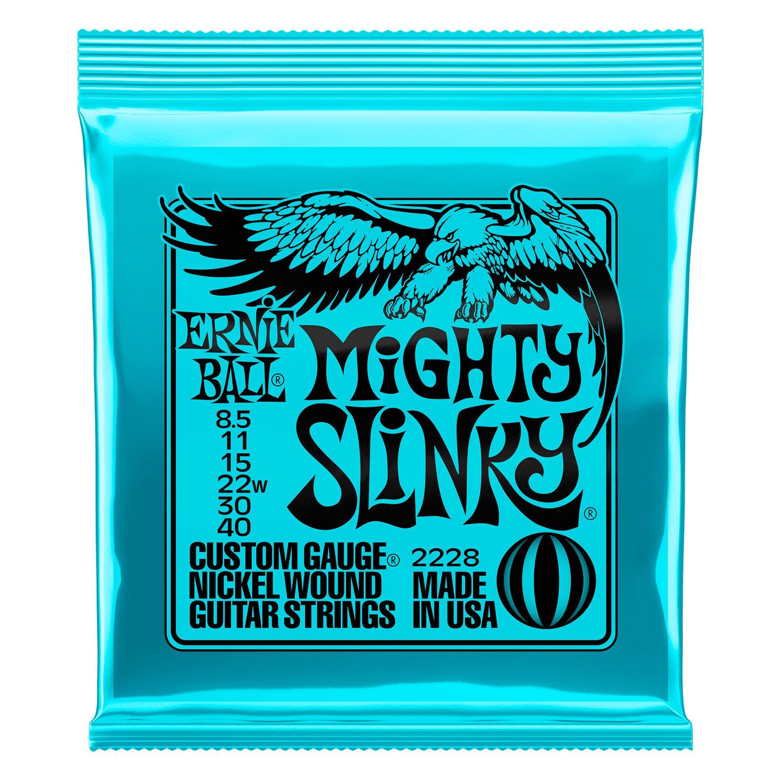 Ernie Ball 2228 Slinky Mighty Juego Cuerdas Guitarra Eléctrica 008.5-040 1