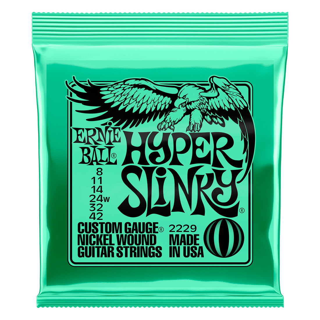 Ernie Ball 2229 Slinky Hyper Juego Cuerdas Guitarra Eléctrica 008-042 1