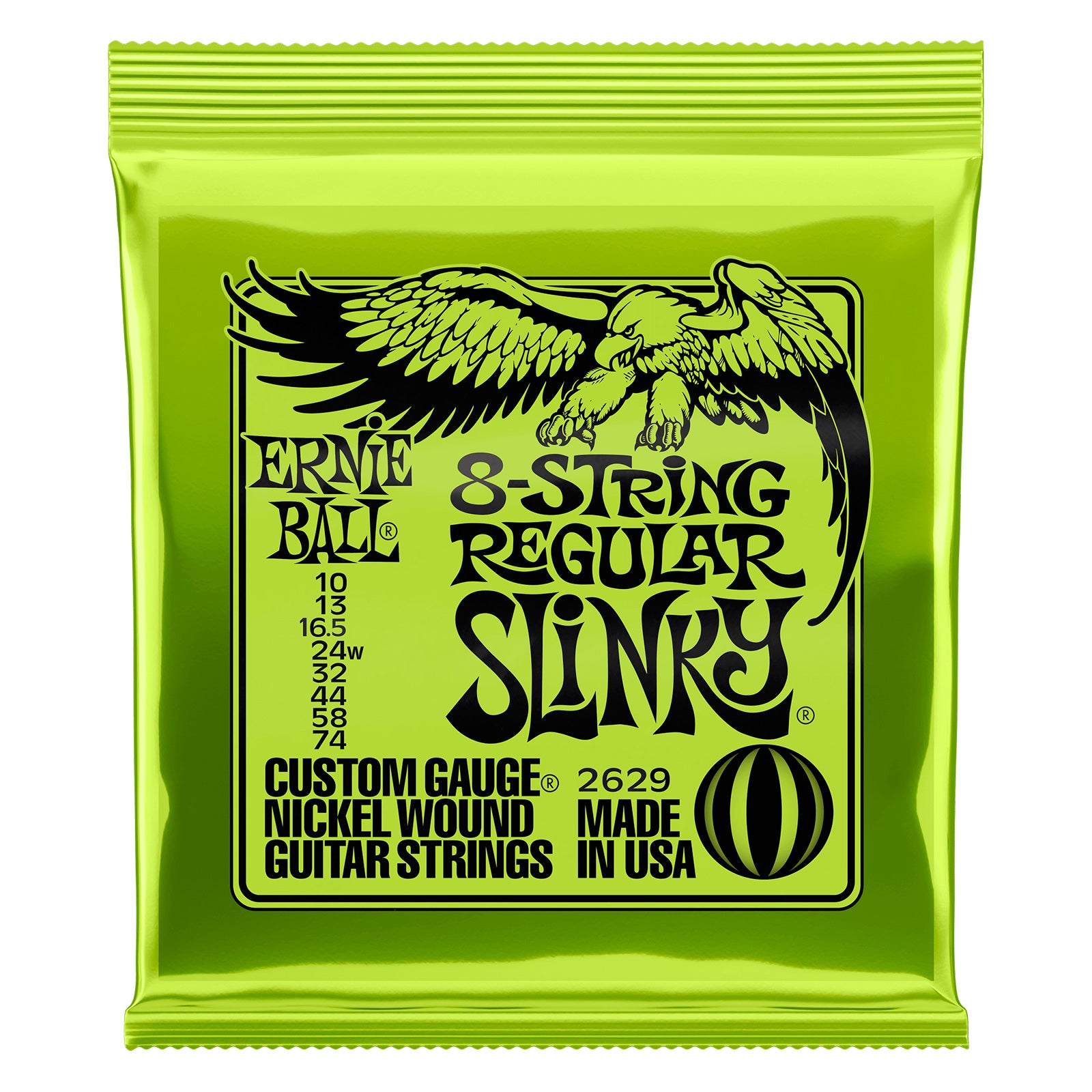 Ernie Ball 2629 Slinky  Juego Cuerdas Guitarra Eléctrica 8 Cuerdas 010-074 1