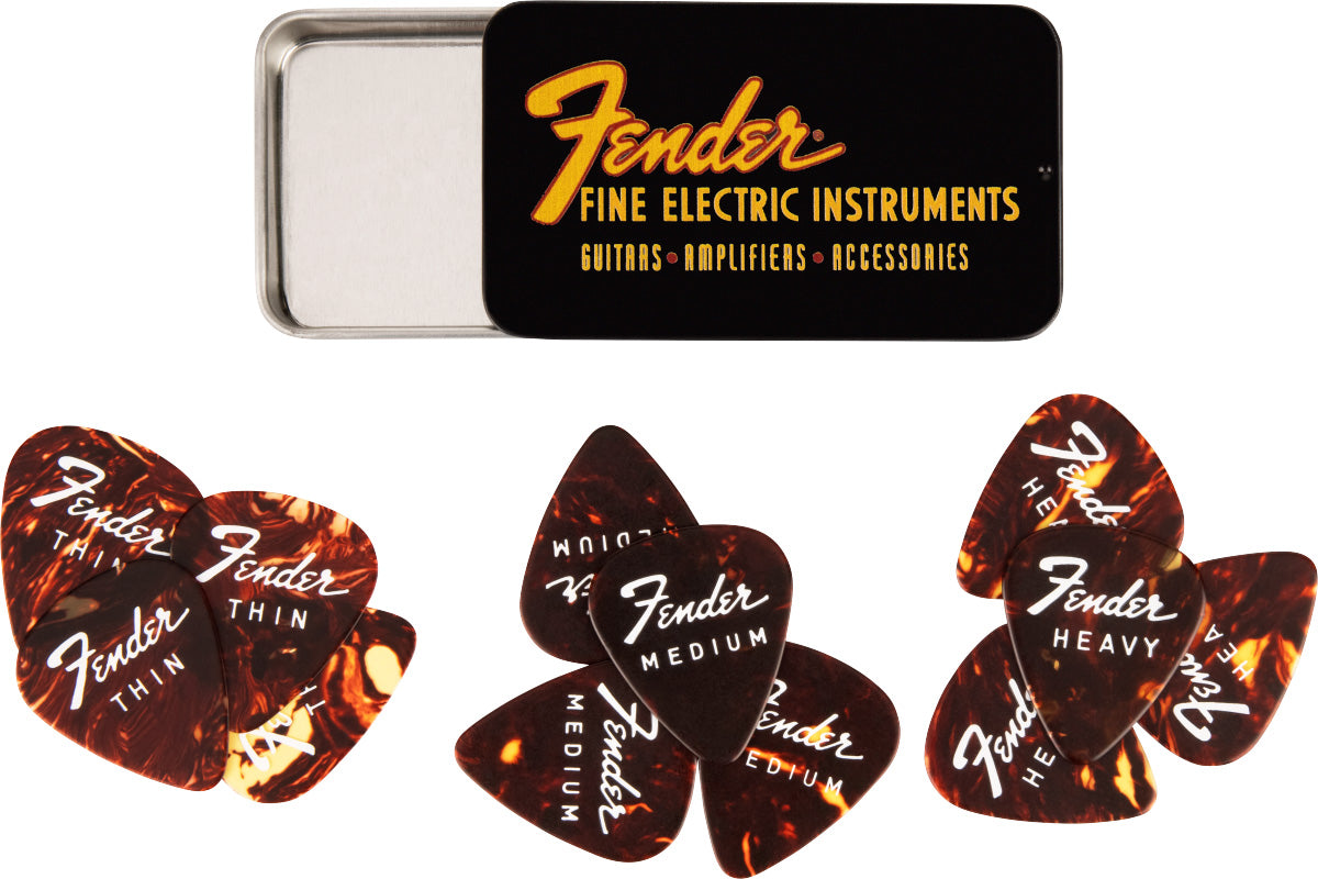 Fender 1980351010 Fin Electric Pick Tin Pack 12 Puas 1