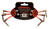 Ernie Ball EB6402 Flat Ribbon Pack 3 Cables Patch 15 cm Rojos 2