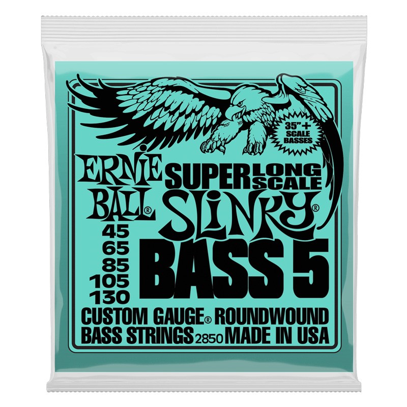 Ernie Ball 2850 Slinky Escala Larga Juego 5 Cuerdas Bajo 045-130 1