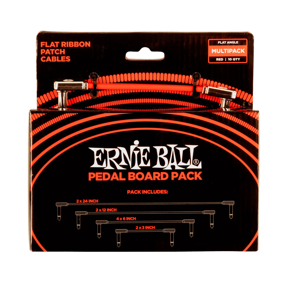 Ernie Ball EB6404 Flat Ribbon Multipack Cables Patch Rojos 1